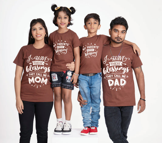 they call me white round neck family of 4 Tshirt set for a family of 4 - White, pure cotton(Kids to be added separately)