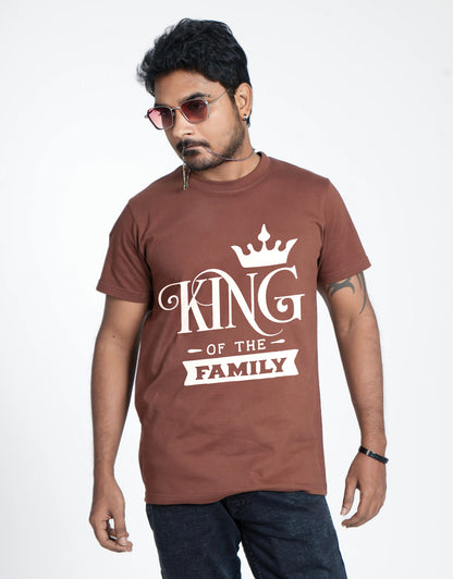 king white round neck family of 4 Tshirt set for a family of 4 - White, pure cotton(Kids to be added separately)