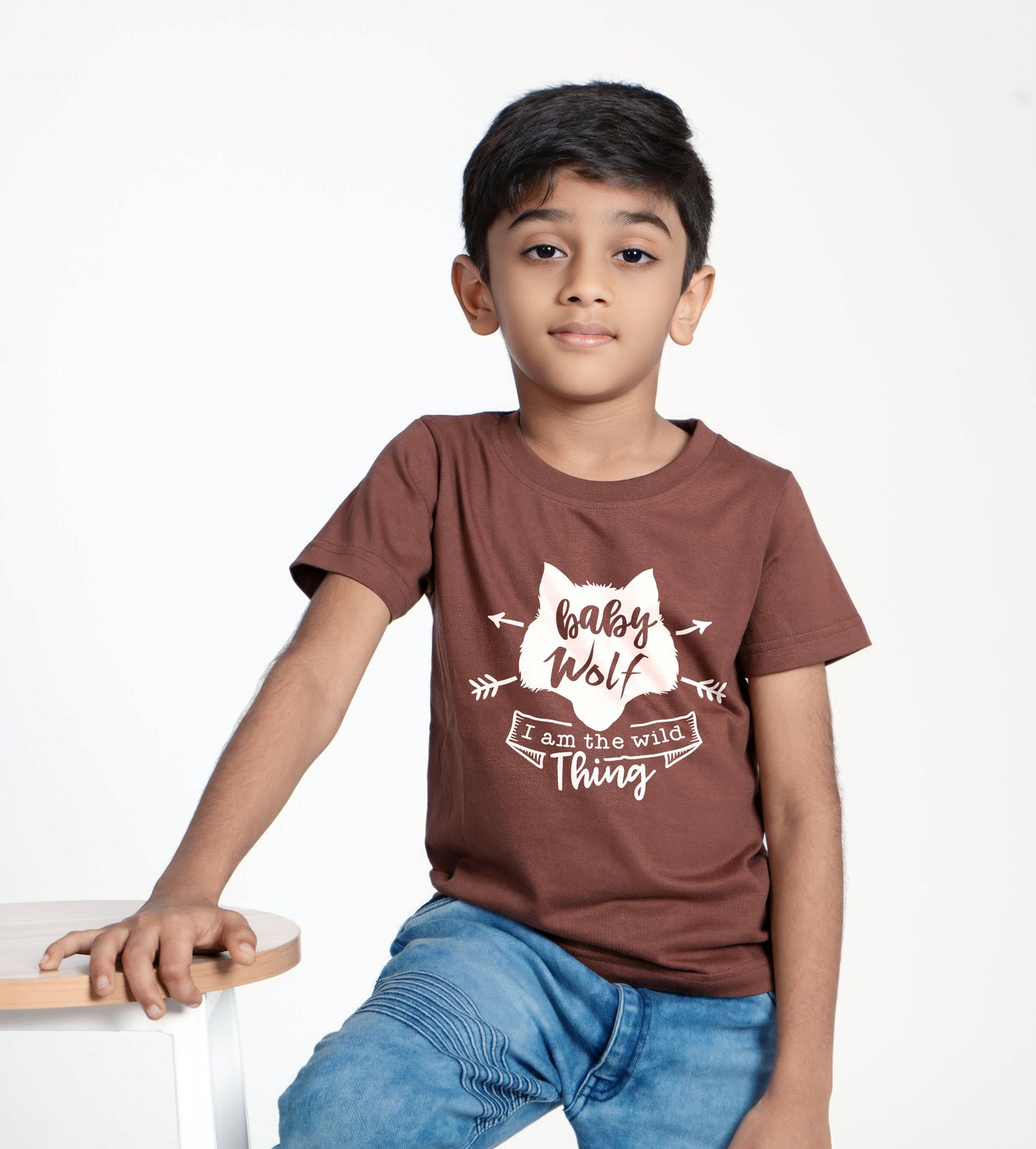 wolf white round neck family of 3 Tshirt set for a family of 3 - White, 100% cotton, regular fit(Kids to be added separately)