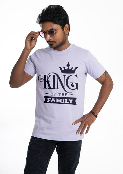 king round neck family of 4 Tshirt set for a family of 4 - Lavender, pure cotton(Kids to be added separately)